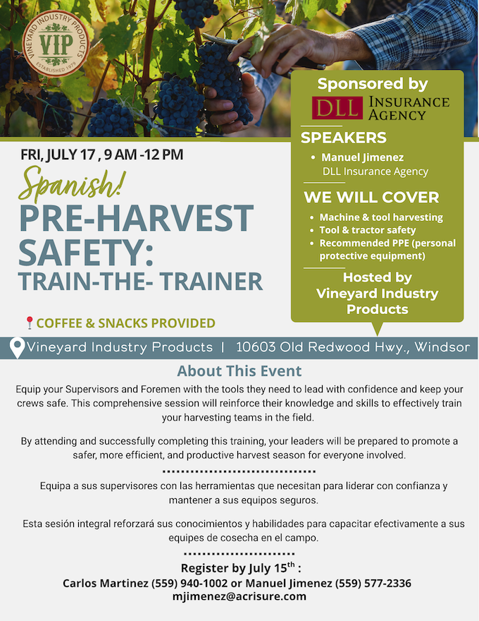 Pre-Harvest Safety flyer